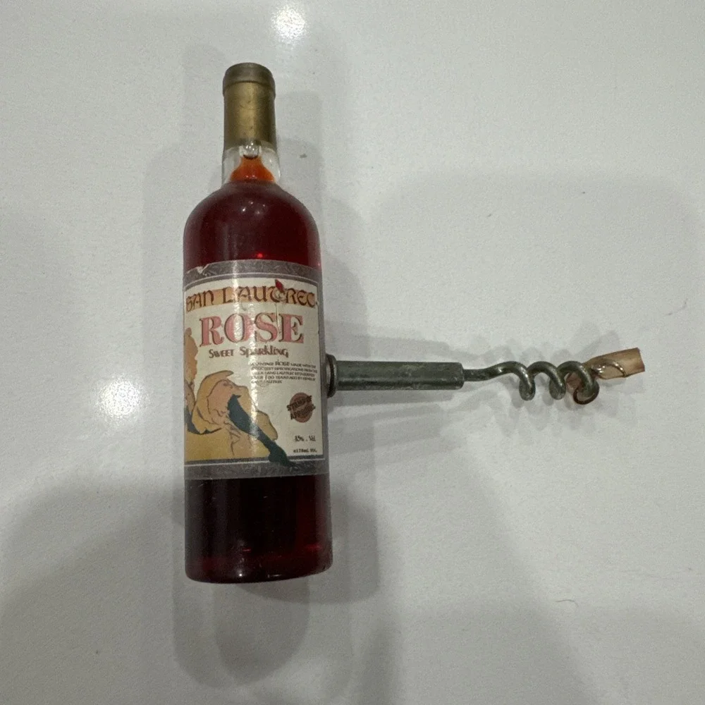 Mini San Laudrec Rose Bottle With Bottle Opener  Refrigerator Magnet